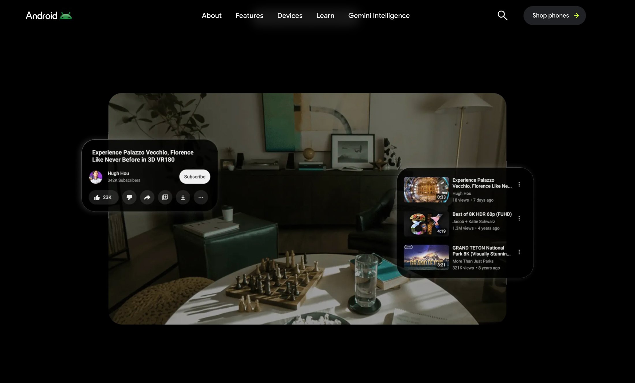 Spatial Film immersive work featured on the Android XR website