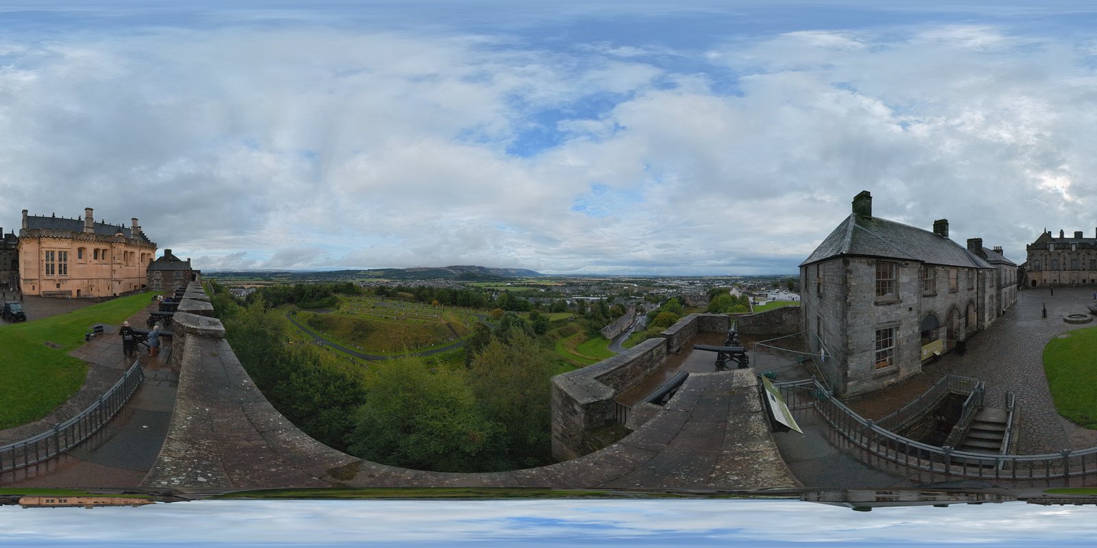 The rampart timelapse frame as a full 360 image, with the chrome ball along the bottom edge.
