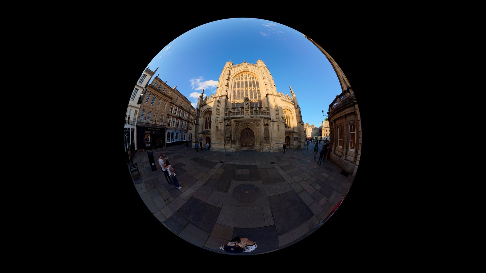 Bath Abbey reframed with the Crystal Ball preset.